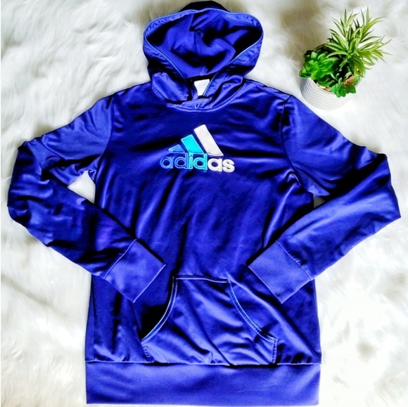adidas Tops - Adidas Blue/Purple Long Sleeve Athletic Hoodie